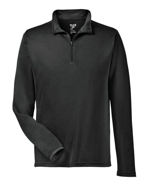 Team 365 Black Zone Performance Quarter-Zip Pullover for men