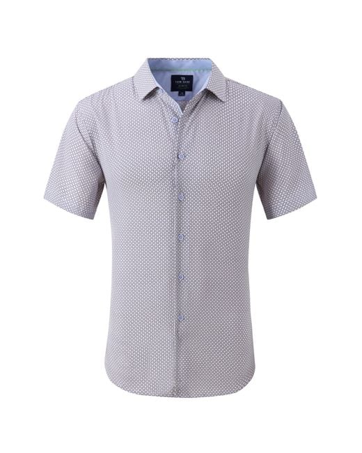 Tom Baine Men's Blue Slim Fit Performance Short Sleeve Geometric