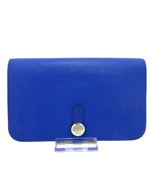 Hermès Blue Dogon Leather Wallet (pre-owned)