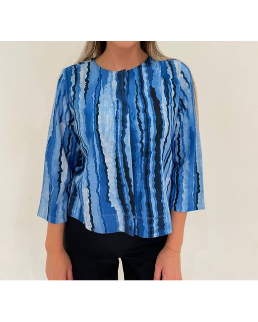 Pashma Blue Contoured Lines Jacket