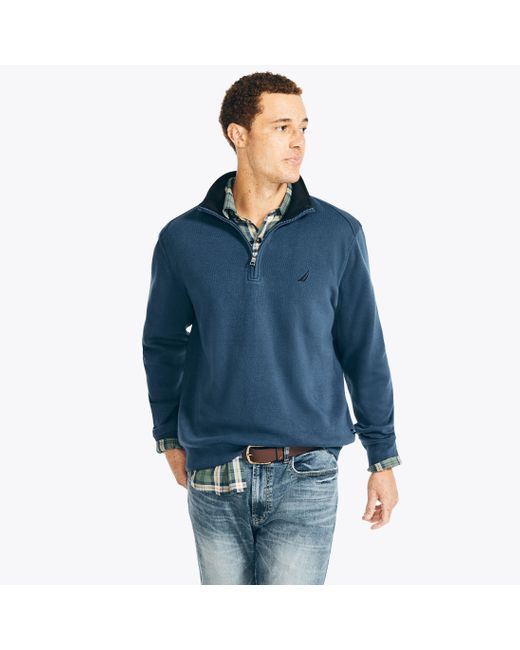 Nautica Blue Quarter-zip Sweatshirt for men