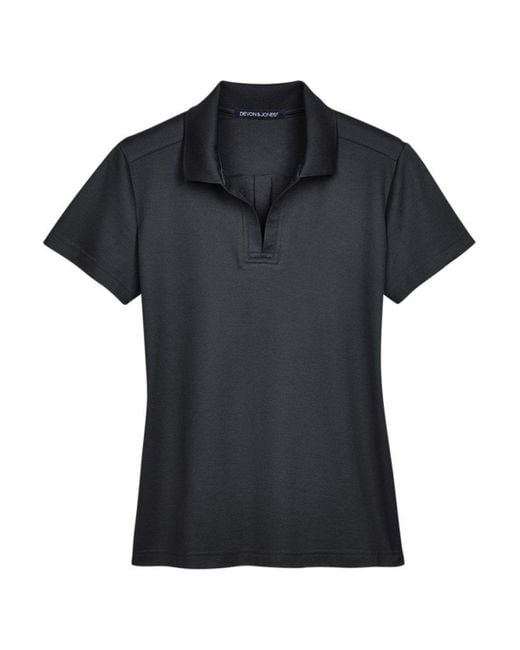 Devon & Jones Black Crownlux Performanceplaited Polo