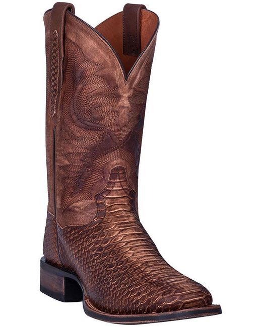 Dan Post Brown Leather Mid-calf Cowboy, Western Boots for men
