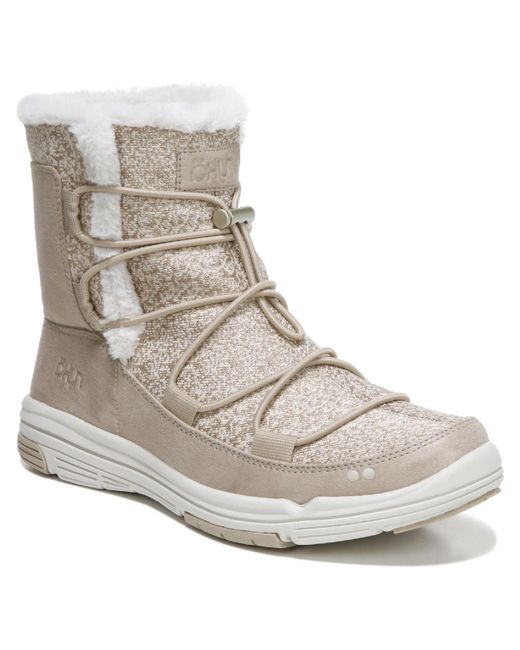 Ryka Natural Aubonne Faux Suede Faux Fur Lined Winter Boots