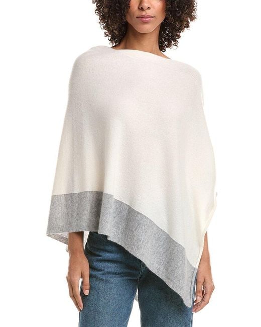 Forte White Cashmere Poncho
