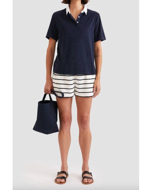 Kule Blue Terry Polo Top