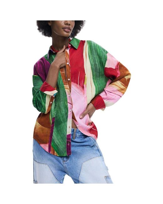 Desigual Green Lyocell Blouse