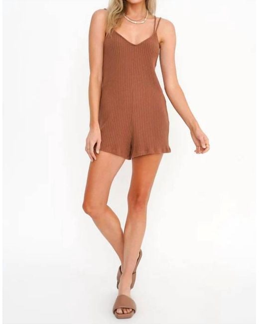 Project Social T Orange Best Coast Rib Romper