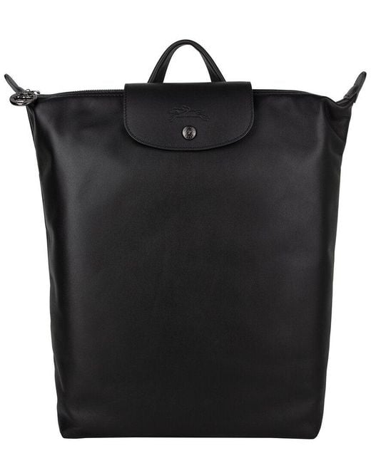 Longchamp Black Le Pliage Xtra Medium Leather Backpack