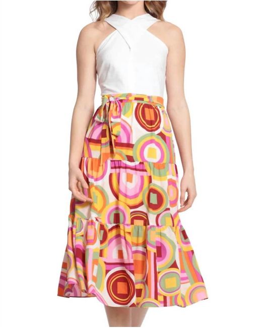 Donna Morgan Red Mariana Halter Midi Dress