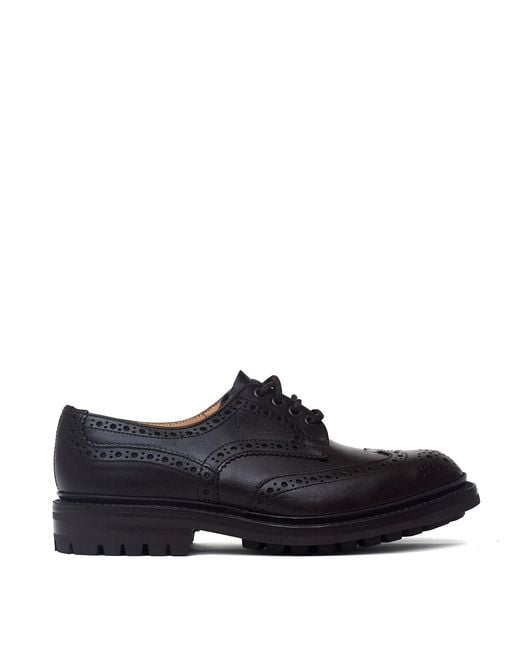 Tricker's Black Bourton Derby Brogues Wingtip Brogues for men