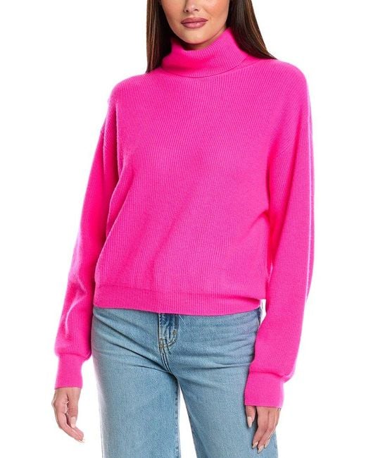 Brodie Cashmere Women's Pink Cee Cee Roll Neck Sweater