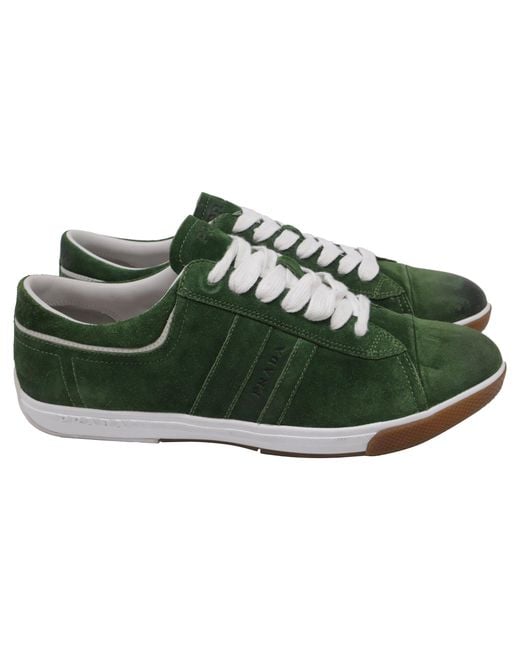 Prada Green Sport Cap-Toe Sneakers for men