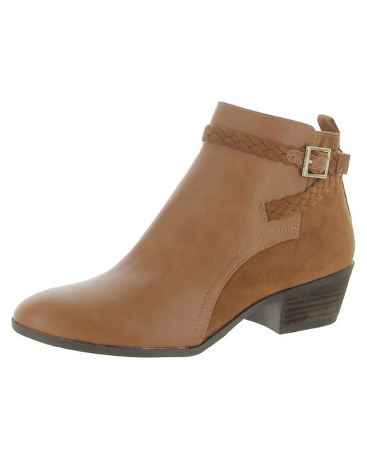 Circus by Sam Edelman Brown Pippa Faux Leather Round Toe Ankle Boots