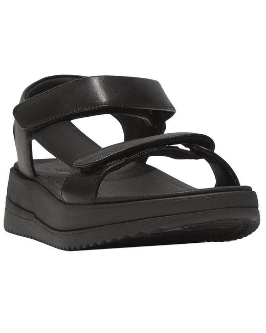 Fitflop Black Surff Leather Sandal