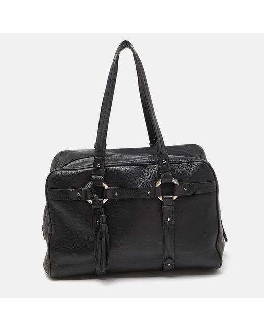 Bally Black Leather Charlyna Shoulder Bag