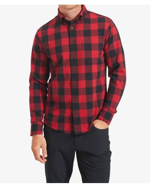 Mizzen+Main Red City Flannel Shirt for men