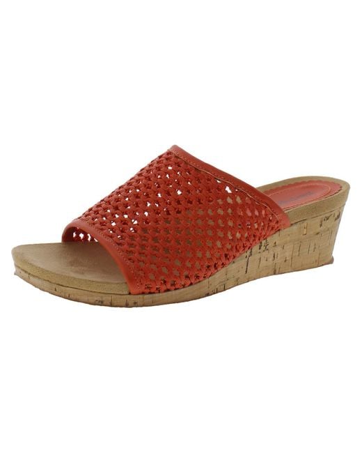 BareTraps Red Flossey Cork Wedge Sandals