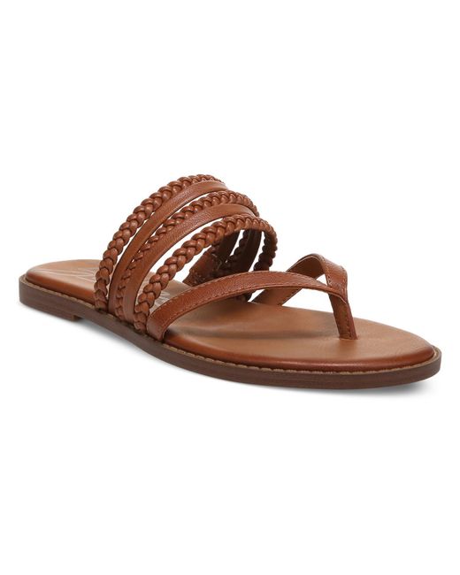Zodiac Brown Cary Thong Braided Strap Flatform Sandals