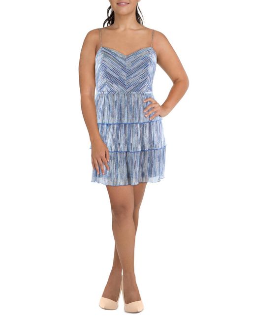 City Studios Blue Juniors Tiered Mini Cocktail And Party Dress