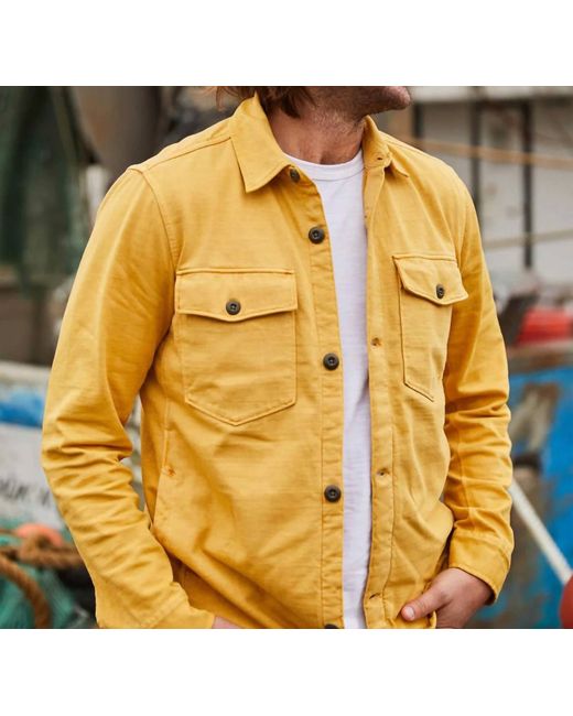 Faherty Brand Yellow Jersey Shirt Jacket for men