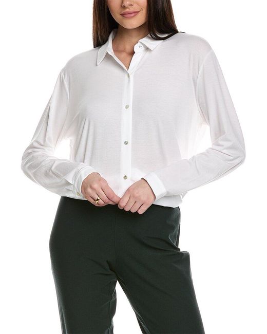 Eileen Fisher White Classic Collar Shirt