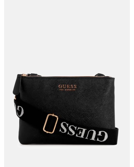Guess Factory Black Lindfield Triple Compartment Crossbody