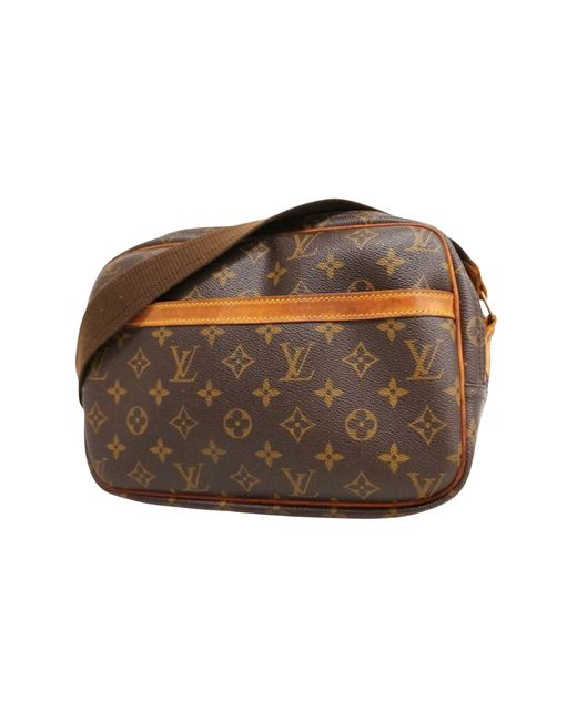 Louis Vuitton Brown Reporter Pm Canvas Shoulder Bag (pre-owned)