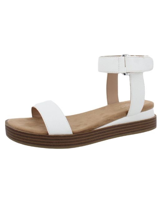 Alfani White Cherryll Leather Flats Slingback Sandals