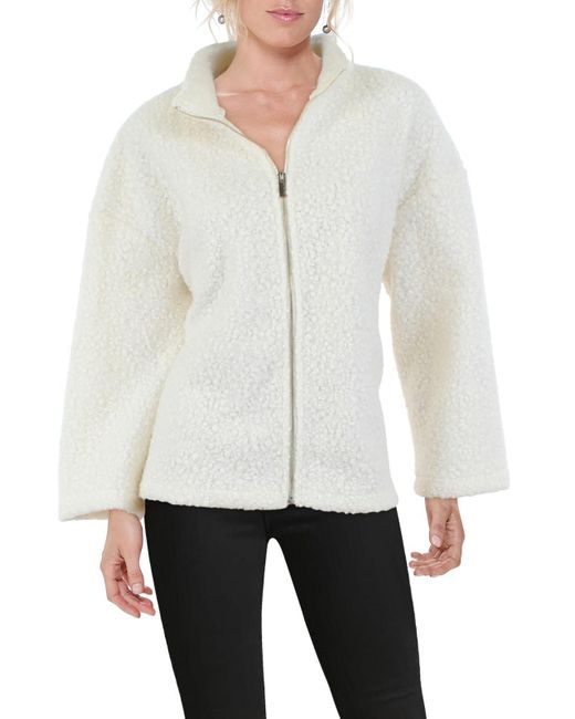 Anne Klein Sherpa Jacket Faux Fur Coat in White Lyst