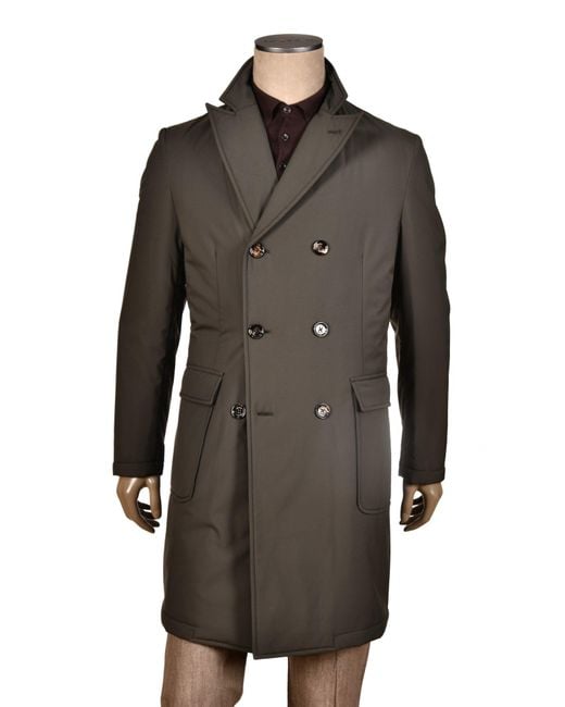 Kiton Black Kired By Ofu Double-Breasted Raincoat for men