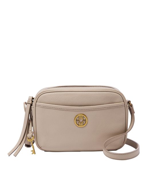 Fossil Brennon Leather Camera Bag in Beige (Gray) Lyst