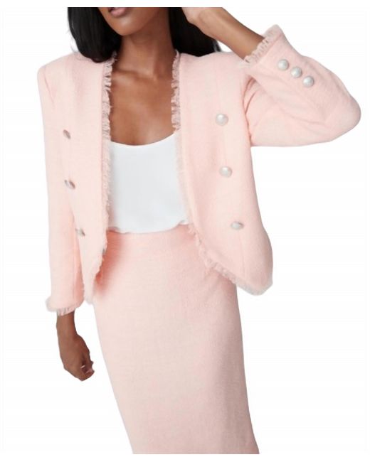 Iris Setlakwe Pink Crop Jacket With Fringe