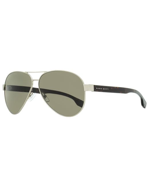 BOSS by HUGO BOSS Aviator Sunglasses B1241s Ruthenium/havana 63mm in