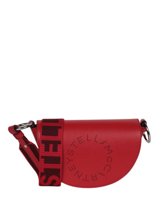 Stella McCartney Red Logo Flap Shoulder Bag