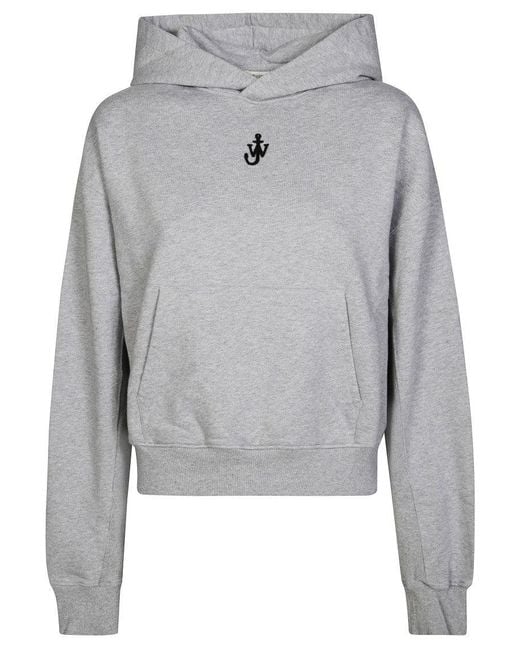 J.W. Anderson Gray Cropped Hoodie With Relaxed Fit