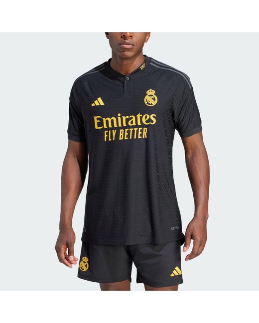 Adidas Black Real Madrid 23/24 Third Authentic Jersey for men