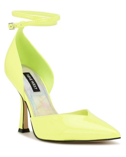 Nine West Yellow Frends 3 Faux Leather Pointed Toe Ankle Strap