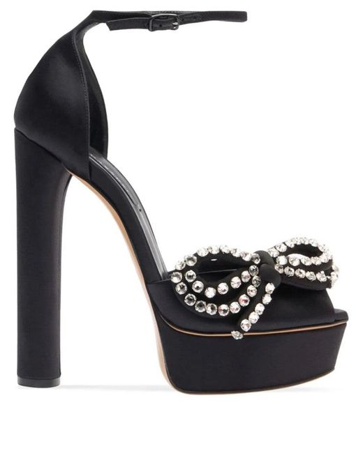Casadei Black Julia Satin Platform 140