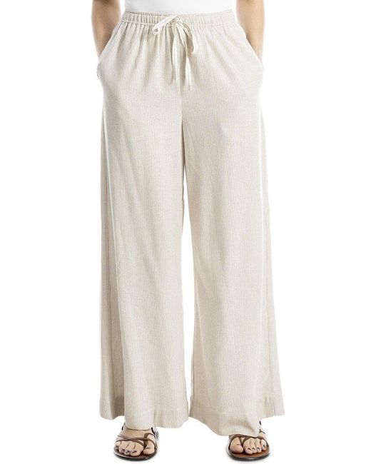 Max Studio Women's White Drawstring Linen-Blend Pant