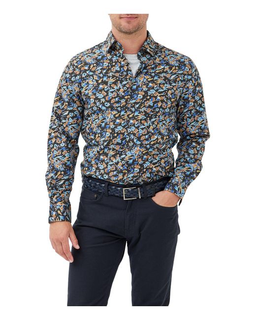 Rodd & Gunn Blue Torrance Street Sports Fit Shirt for men