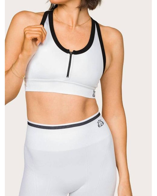 Alala White Barre Zip Bra