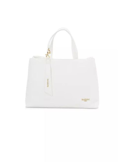 Baldinini White Elegant Shoulder Bag With En Accents