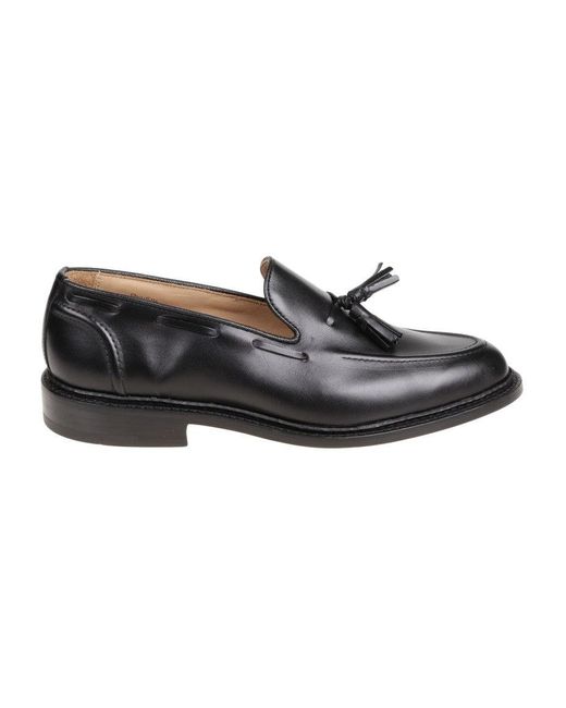 Tricker's Black Calf Leather Moccasin With Decorative Tassel for men