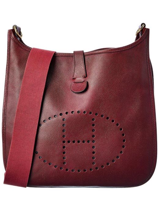 Hermès Red Clemence Leather Evelyne I Gm (authentic Pre-owned)