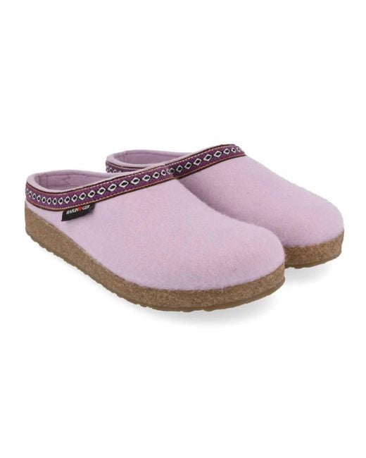 Haflinger Purple Gz Wool Clogs