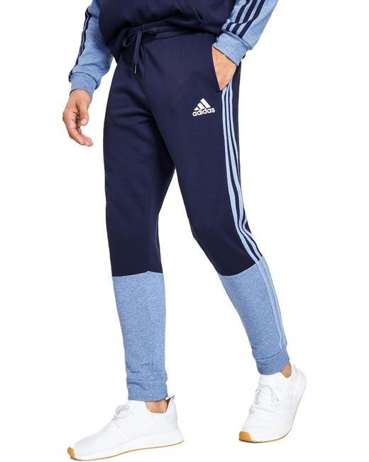 Adidas Blue Striped Fitness jogger Pants for men