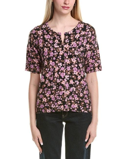 Cece Red Printed Sweater
