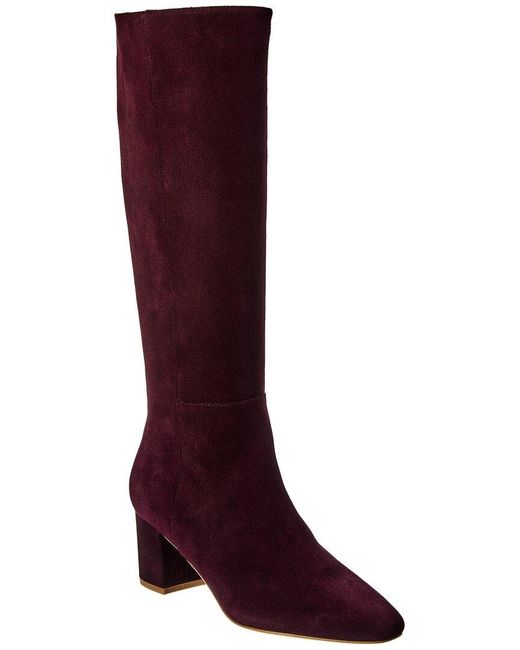 L'Agence Red Eugenie Suede Boot