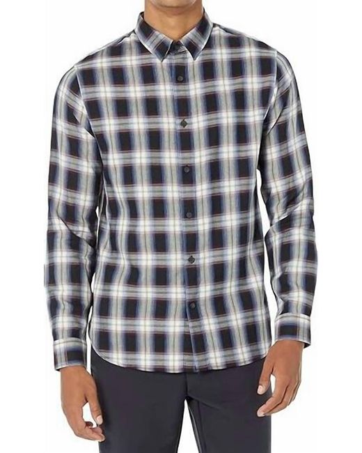 Vince Black Classic Fit Plaid Shirt for men